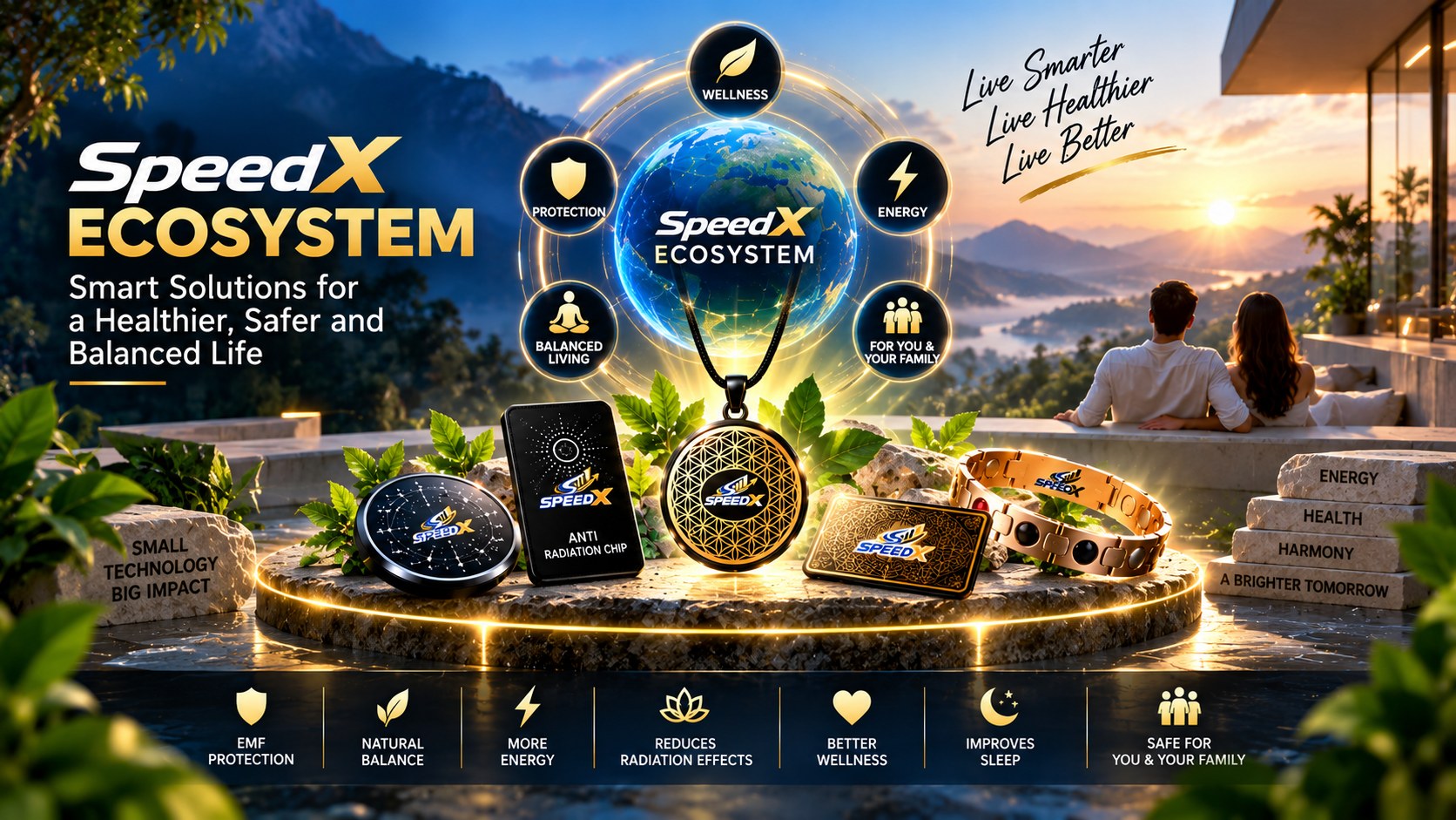 The SpeedX ecosystem: travel, products, global community, income and rewards, and decentralization